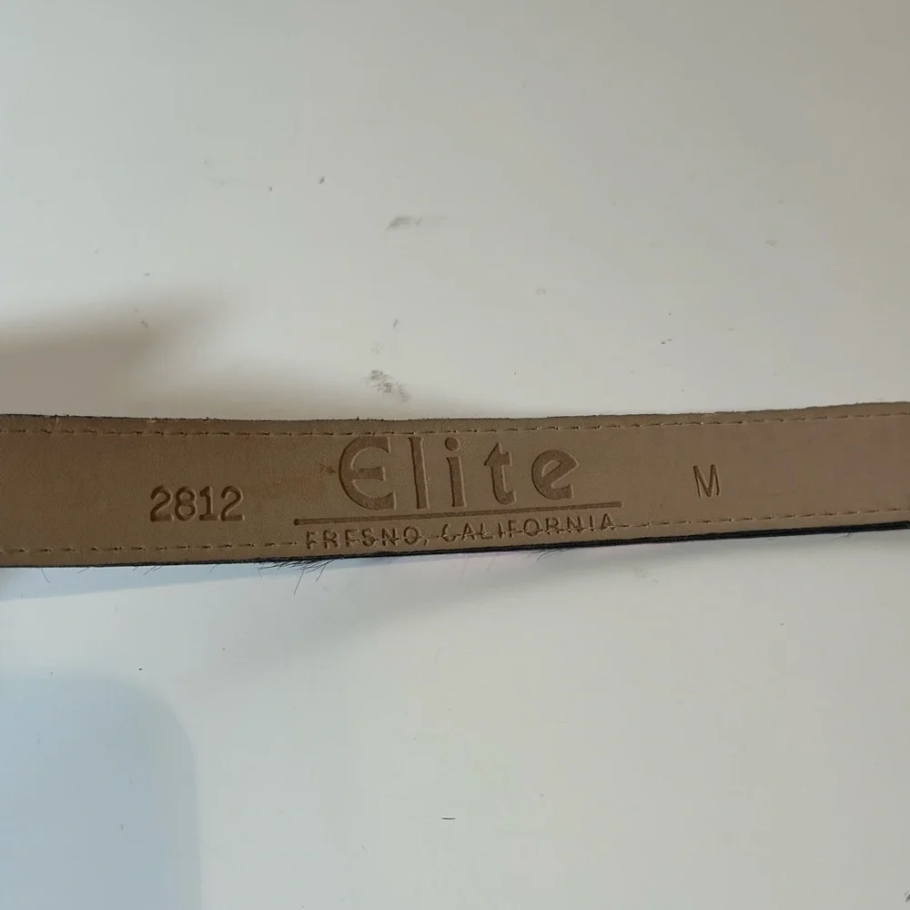 Elite Fresno California Pink Black Cow Print Belt Women's M 1